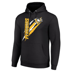 Pittsburgh Penguins Starter Color Scratch Fleece Pullover Hoodie - Black - NHL 201059209