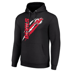 New Jersey Devils Starter Color Scratch Fleece Pullover Hoodie - Black - NHL 201059210