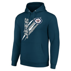 Winnipeg Jets Starter Color Scratch Fleece Pullover Hoodie - Blue - NHL 201059250