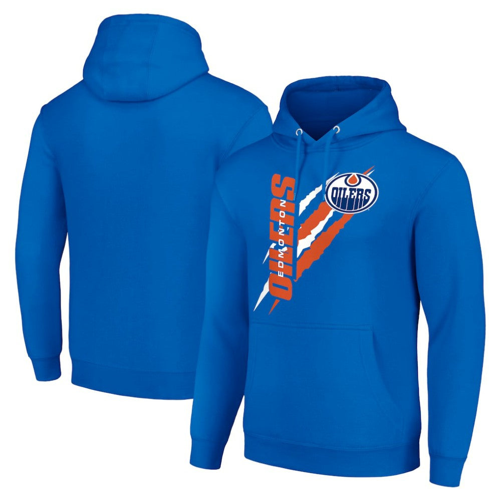 Edmonton Oilers Starter Color Scratch Fleece Pullover Hoodie - Royal - NHL 201059260