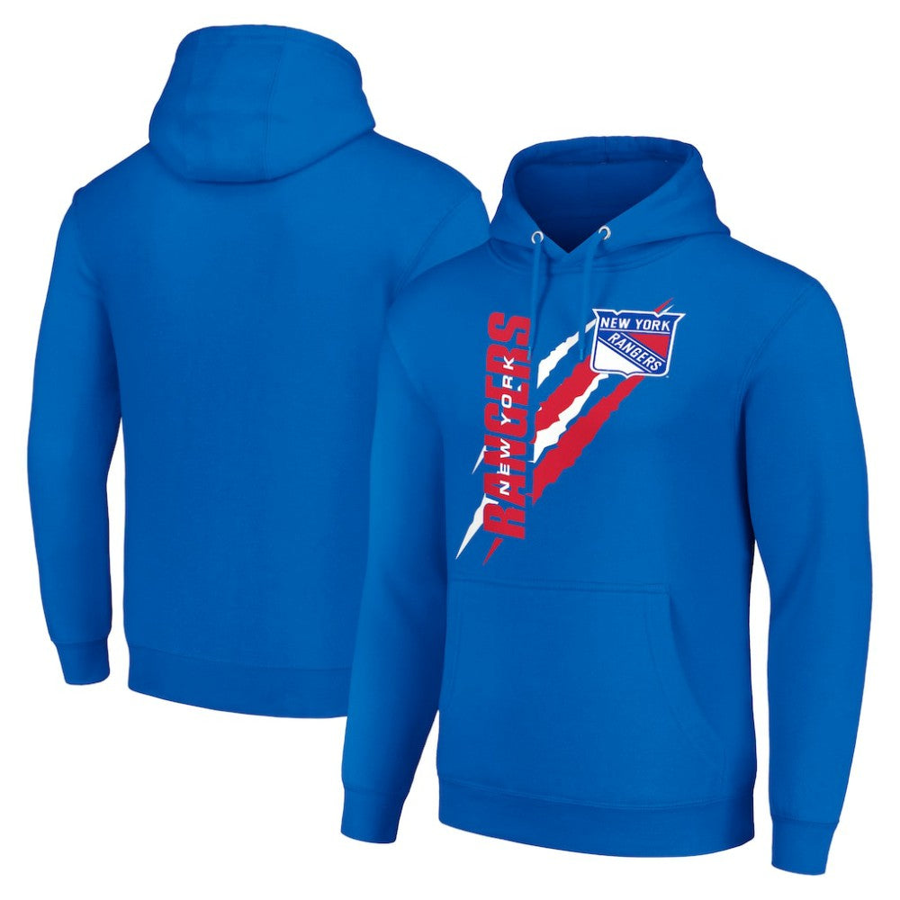 New York Rangers Starter Color Scratch Fleece Pullover Hoodie - Royal - NHL 201059261