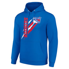 New York Rangers Starter Color Scratch Fleece Pullover Hoodie - Royal - NHL 201059261