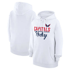 Washington Capitals G-III 4Her by Carl Banks Women's Team Fleece Pullover Hoodie - White - NHL 201059299