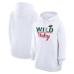 Minnesota Wild G-III 4Her by Carl Banks Women's Team Fleece Pullover Hoodie - White - NHL 201059315