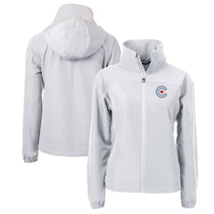 Chicago Cubs Cutter & Buck Women's City Connect Charter Eco Recycled Full-Zip Jacket - Gray - MLB on Sale