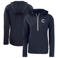 Chicago Cubs Cutter & Buck Women's City Connect Daybreak Eco Recycled Half-Zip Hoodie - Navy - MLB Online