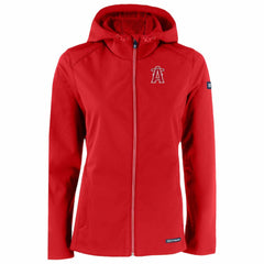 Los Angeles Angels Cutter & Buck Women's City Connect Evoke Eco Softshell Recycled Full-Zip Hoodie Jacket - Red - MLB Sale