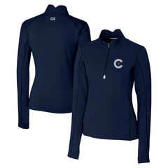 Chicago Cubs Cutter & Buck Women's City Connect Traverse Stretch Quarter-Zip Pullover Top - Navy - MLB Sale