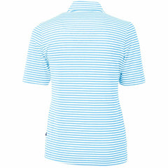 Chicago Cubs Cutter & Buck Women's City Connect Virtue Eco Pique Stripe Recycled Top - Powder Blue - MLB on Sale