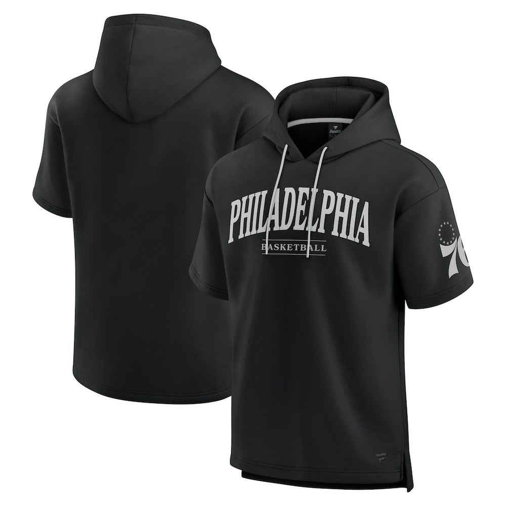 Philadelphia 76ers Elements Ready Short Sleeve Pullover Hoodie Black | Fanatics discount