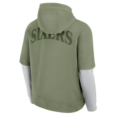 Philadelphia 76ers Elements Sleek Pullover Hoodie Olive | Fanatics outlet