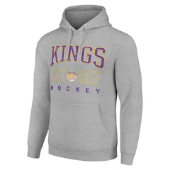 Los Angeles Kings Starter Retro Graphic Pullover Hoodie - Heather Gray - NHL 201066216