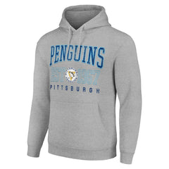 Pittsburgh Penguins Starter Retro Graphic Pullover Hoodie - Heather Gray - NHL 201066223