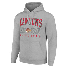 Vancouver Canucks Starter Retro Graphic Pullover Hoodie - Heather Gray - NHL 201066227
