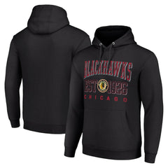 Chicago Blackhawks Starter Retro Graphic Pullover Hoodie - Black - NHL 201066236