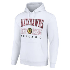Chicago Blackhawks Starter Retro Graphic Pullover Hoodie - White - NHL 201066268