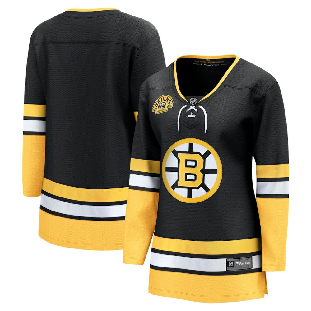 Boston Bruins Fanatics Women's Alternate 100th Anniversary Breakaway Jersey - Black - NHL 201066462