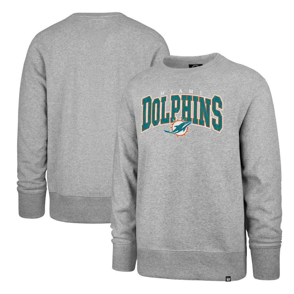 47 brand Miami Dolphins '47 Varsity Block Headline Pullover Sweatshirt Gray