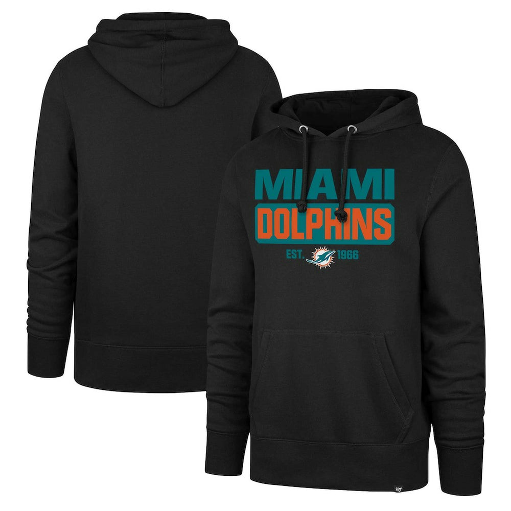47 brand Miami Dolphins '47 Box Out Headline Pullover Hoodie Black