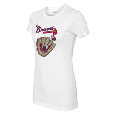 Atlanta Braves Tiny Turnip Women's Butterfly Glove T-Shirt - White - MLB Discount