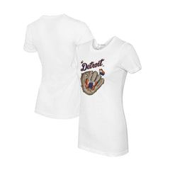 Detroit Tigers Tiny Turnip Women's Butterfly Glove T-Shirt - White - MLB on Sale