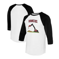 Arizona Diamondbacks Tiny Turnip Unisex Excavator 3/4-Sleeve Raglan T-Shirt - White/Black - MLB Lifestyle