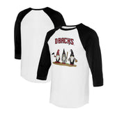 Arizona Diamondbacks Tiny Turnip Unisex Gnomes 3/4-Sleeve Raglan T-Shirt - White/Black - MLB Lifestyle