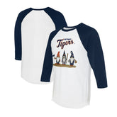 Detroit Tigers Tiny Turnip Unisex Gnomes 3/4-Sleeve Raglan T-Shirt - White/Navy - MLB Discount