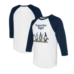 Tampa Bay Rays Tiny Turnip Unisex Gnomes 3/4-Sleeve Raglan T-Shirt - White/Navy - MLB Online