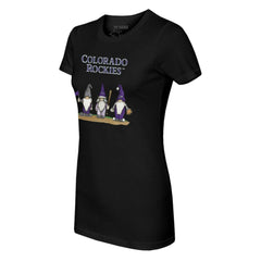 Colorado Rockies Tiny Turnip Women's Gnomes T-Shirt - Black - MLB Discount