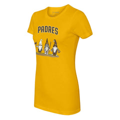 San Diego Padres Tiny Turnip Women's Gnomes T-Shirt - Gold - MLB Sale