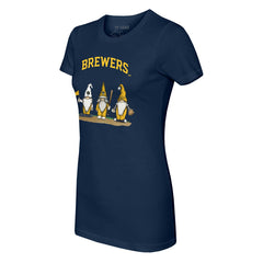 Milwaukee Brewers Tiny Turnip Women's Gnomes T-Shirt - Navy - MLB Sale