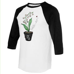Chicago White Sox Tiny Turnip Unisex Lilies & Ladybugs 3/4-Sleeve Raglan T-Shirt - White/Black - MLB Discount