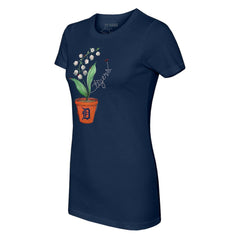 Detroit Tigers Tiny Turnip Women's Lilies & Ladybugs T-Shirt - Navy - MLB Lifestyle