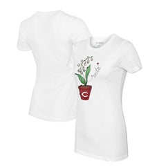 Cincinnati Reds Tiny Turnip Women's Lilies & Ladybugs T-Shirt - White - MLB Online