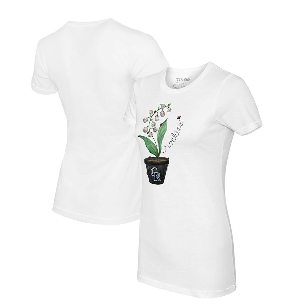 Colorado Rockies Tiny Turnip Women's Lilies & Ladybugs T-Shirt - White - MLB Online