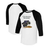 Colorado Rockies Tiny Turnip Unisex Monster Truck 3/4-Sleeve Raglan T-Shirt - White/Black - MLB Discount
