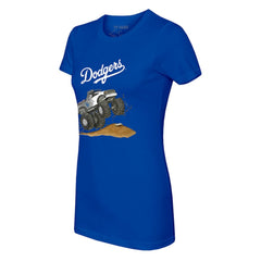 Los Angeles Dodgers Tiny Turnip Women's Monster Truck T-Shirt - Royal - MLB Discount