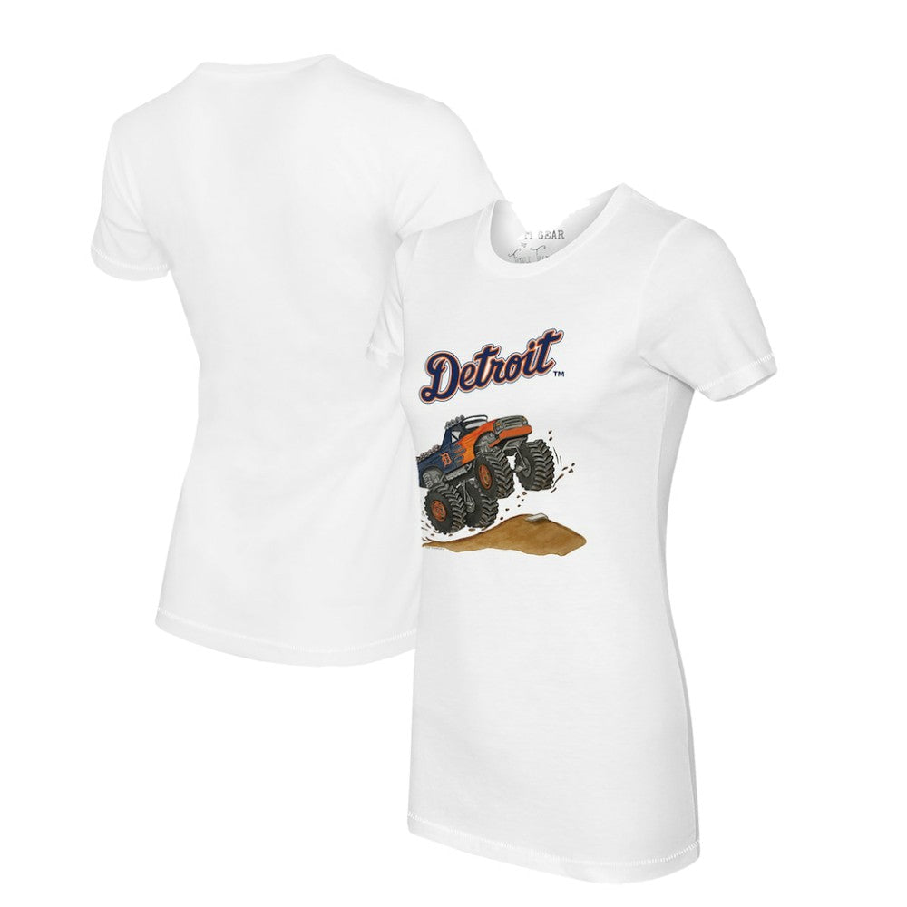 Detroit Tigers Tiny Turnip Women's Monster Truck T-Shirt - White - MLB Discount