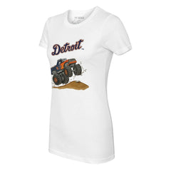 Detroit Tigers Tiny Turnip Women's Monster Truck T-Shirt - White - MLB Discount