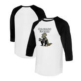 Colorado Rockies Tiny Turnip Unisex Triceratops 3/4-Sleeve Raglan T-Shirt - White/Black - MLB Online