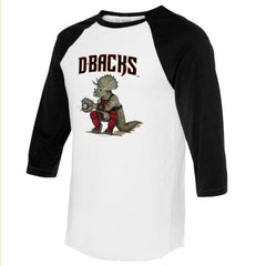 Arizona Diamondbacks Tiny Turnip Unisex Triceratops 3/4-Sleeve Raglan T-Shirt - White/Black - MLB on Sale