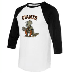 San Francisco Giants Tiny Turnip Unisex Triceratops 3/4-Sleeve Raglan T-Shirt - White/Black - MLB Sale