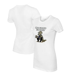 Colorado Rockies Tiny Turnip Women's Triceratops T-Shirt - White - MLB Discount