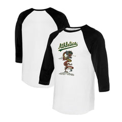 Athletics Tiny Turnip Unisex 2024 Year of the Dragon 3/4-Sleeve Raglan T-Shirt - White/Black - MLB Online