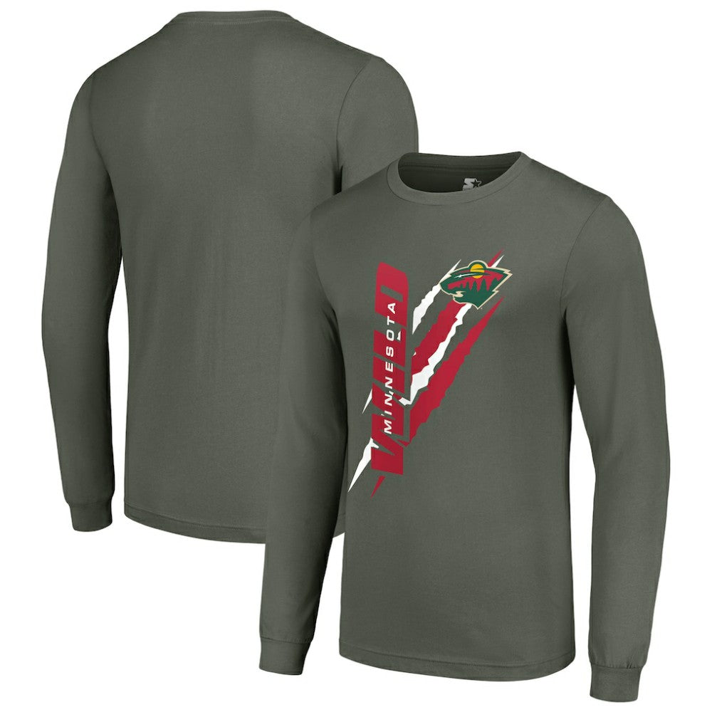 Minnesota Wild Starter Color Scratch Long-Sleeve T-Shirt - Green - NHL 201074615