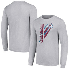 Colorado Avalanche Starter Color Scratch Long-Sleeve T-Shirt - Heather Gray - NHL 201074623