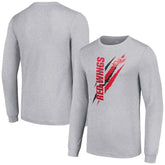 Detroit Red Wings Starter Color Scratch Long-Sleeve T-Shirt - Heather Gray - NHL 201074626