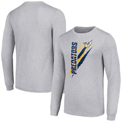 Nashville Predators Starter Color Scratch Long-Sleeve T-Shirt - Heather Gray - NHL 201074632