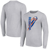 New York Islanders Starter Color Scratch Long-Sleeve T-Shirt - Heather Gray - NHL 201074634